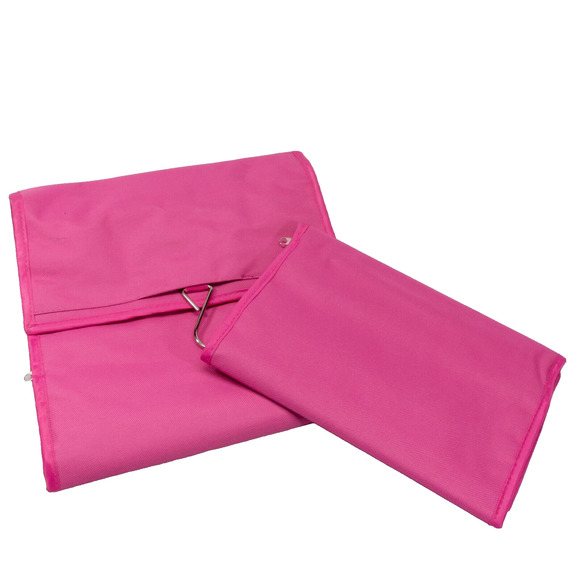 Pink TRAVEL SET Fold Up Jewelry & Toiletry Bag Dopp Personal Hygiene Kit Carrier - Picture 1 of 5